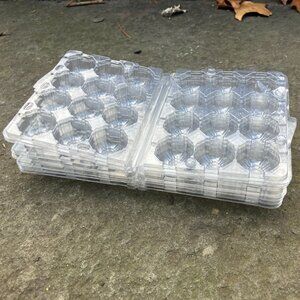 Quail Egg Cartons, 7 cartons, each carton holds 12 Eggs, Snap Close, Plastic